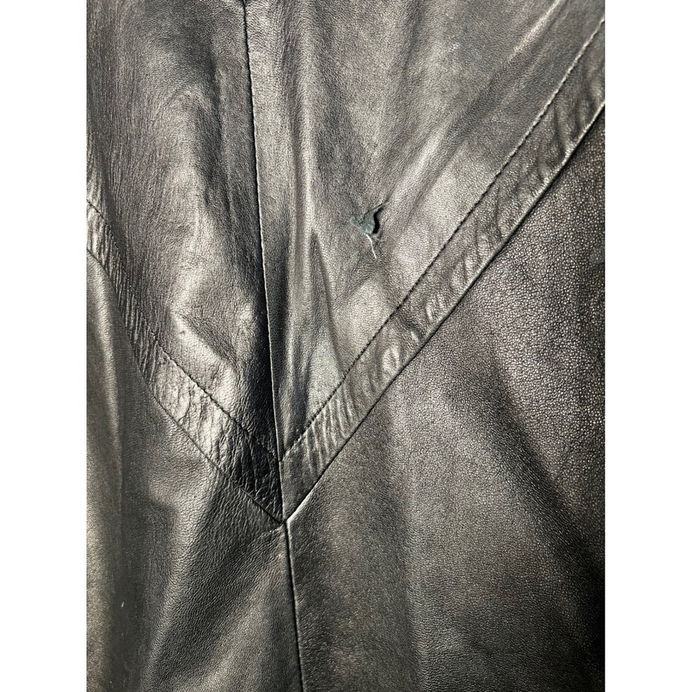 Vintage Gerome Barcelona Black Lambskin Leather Paisley Lined Jacket 80s Chevron - Picture 14 of 14